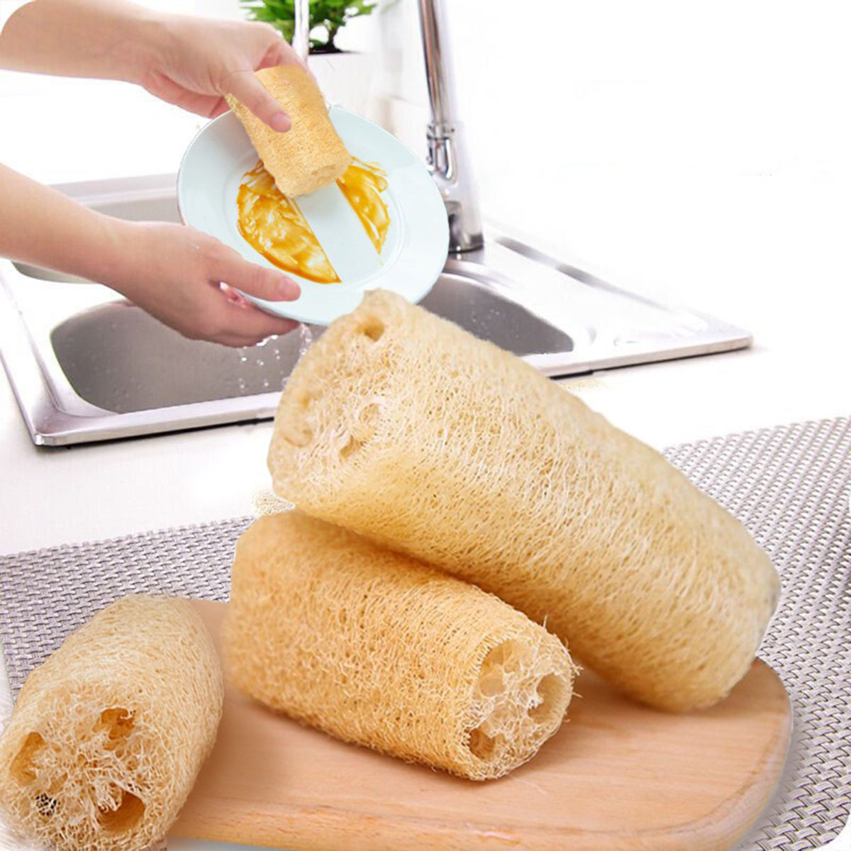 1pcs Natural Loofah Sponge Mul - Body Loofah Natural recension och pris